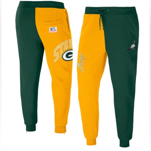 NFL Other - NFL X STAPLE Green Bay Packers Split Logo Fleece Pants Sweatpants Men Sz Med